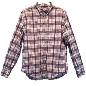 J.Crew Men's Cotton Plaid Long Sleeve Button Down Shirt Large